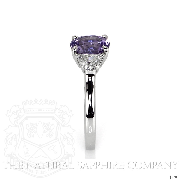 1.71 Ct. Color Change Sapphire and Natural Diamond Three Stone Ring, Platinum 950