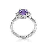 1.71 Ct. Color Change Sapphire and Natural Diamond Three Stone Ring, Platinum 950 Image