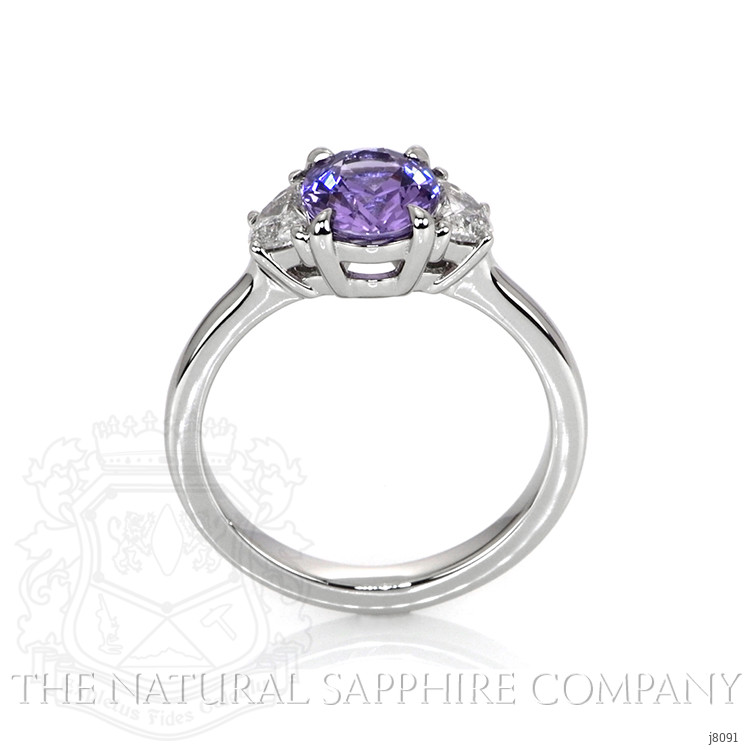 1.71 Ct. Color Change Sapphire and Natural Diamond Three Stone Ring, Platinum 950