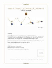 0.45 Ct. Sapphire Natural Diamond Pave Pendant, 14K Yellow Gold Appraisal