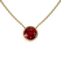 0.45 Ct. Ruby Bezel Necklace, 14K Yellow Gold Video