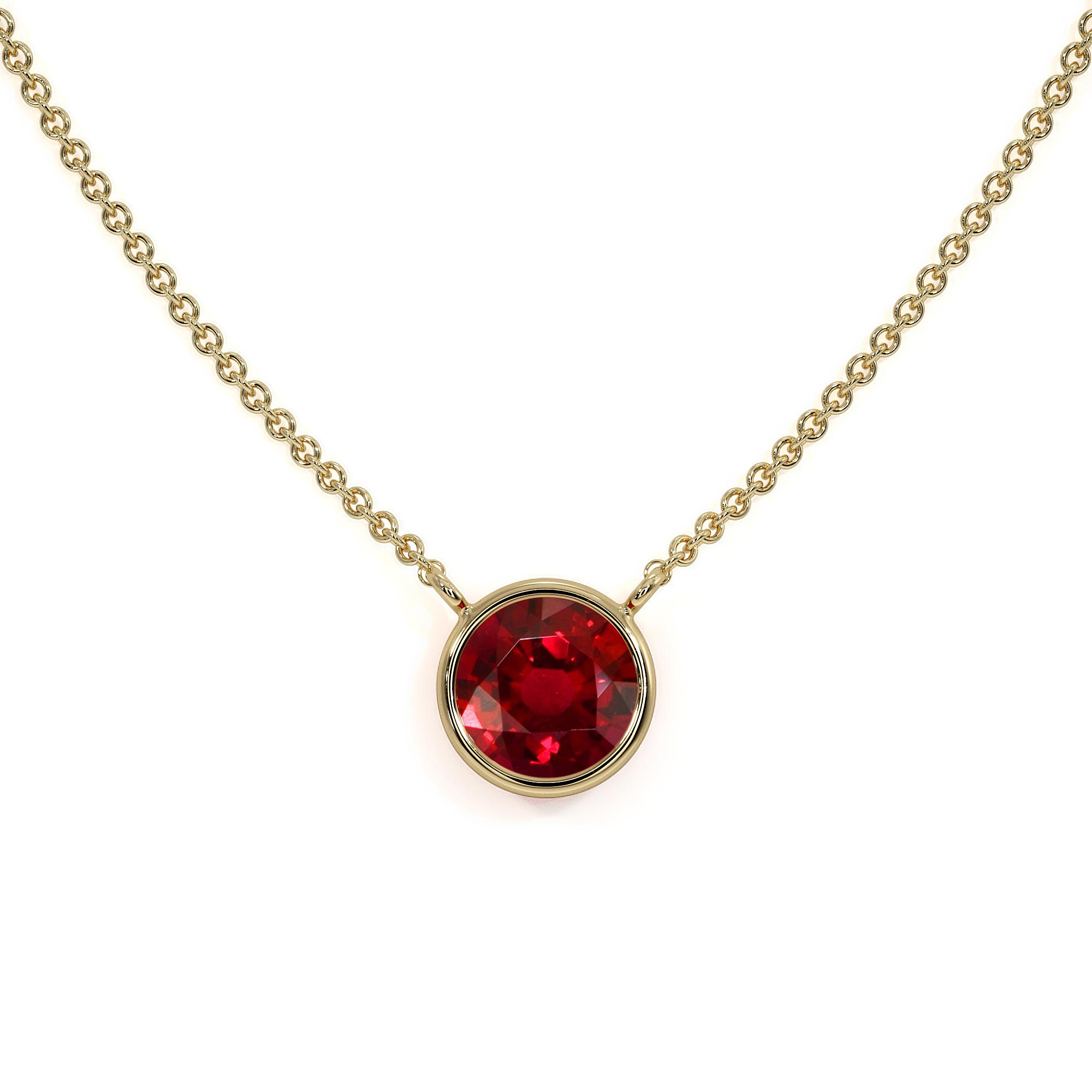 yellow gold ruby pendant