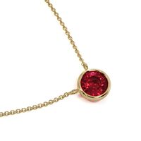 0.45 Ct. Ruby Bezel Necklace, 14K Yellow Gold Image