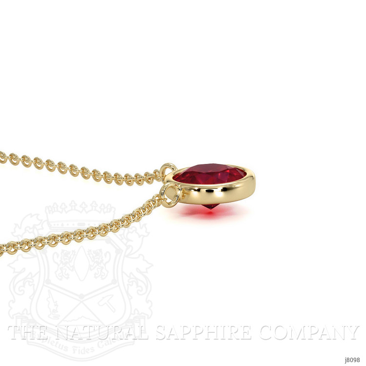 0.45 Ct. Ruby Bezel Necklace, 14K Yellow Gold