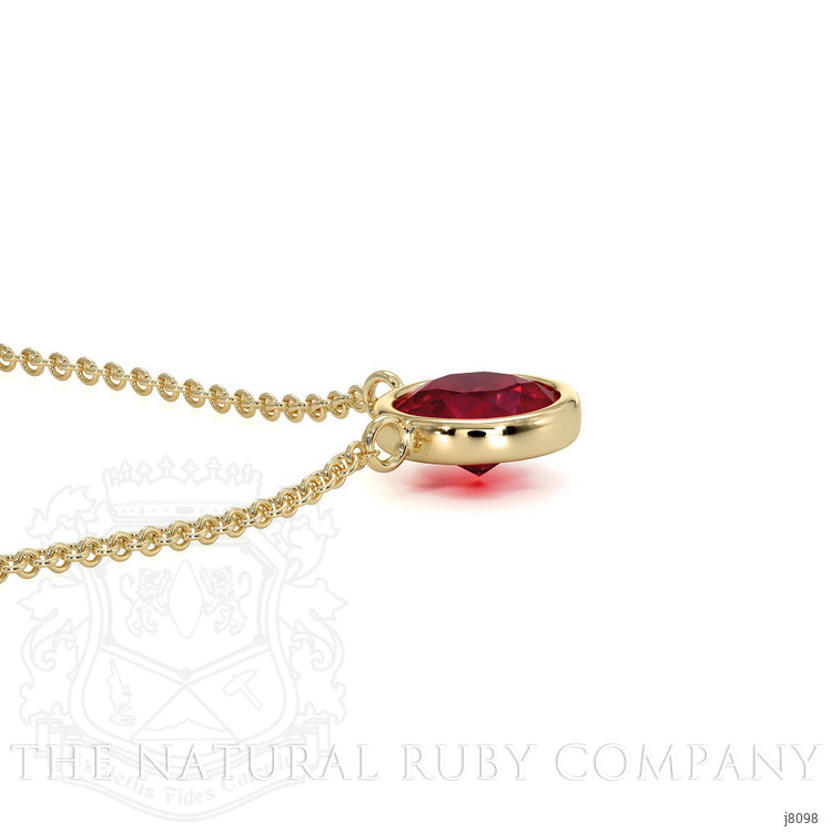 0.45 Ct. Ruby Bezel Necklace, 14K Yellow Gold