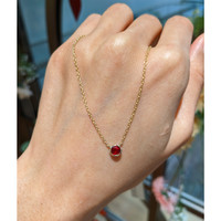 0.45 Ct. Ruby Bezel Necklace, 14K Yellow Gold Life Style