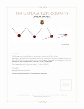 0.45 Ct. Ruby Bezel Necklace, 14K White Gold Appraisal