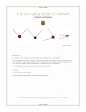 0.45 Ct. Ruby Bezel Necklace, 14K White Gold Appraisal