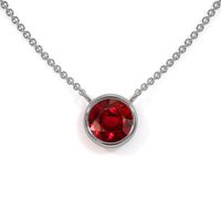 0.45 Ct. Ruby Bezel Necklace, 14K White Gold Video