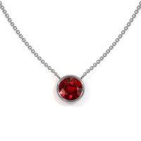 0.45 Ct. Ruby Bezel Necklace, 14K White Gold Image