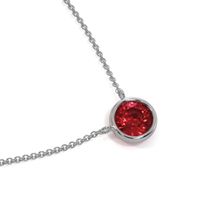 0.45 Ct. Ruby Bezel Necklace, 14K White Gold Image