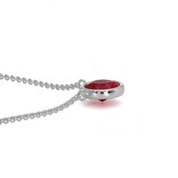 0.45 Ct. Ruby Bezel Necklace, 14K White Gold Image