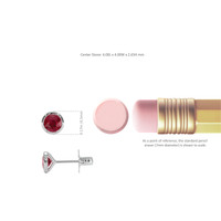 0.65 Ct.Tw. Ruby Studs Earrings, 14K White Gold Image