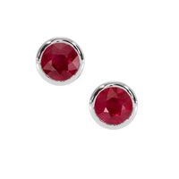 0.65 Ct.Tw. Ruby Studs Earrings, 14K White Gold Video