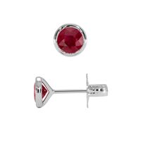 0.65 Ct.Tw. Ruby Studs Earrings, 14K White Gold Image
