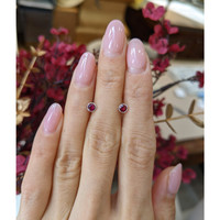 0.65 Ct.Tw.Total Carat Weight Ruby Studs Earrings, 14K White Gold Life Style