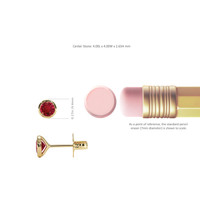 0.65 Ct.Tw. Ruby Studs Earrings, 14K Yellow Gold Image