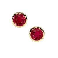 0.65 Ct.Tw. Ruby Studs Earrings, 14K Yellow Gold Video