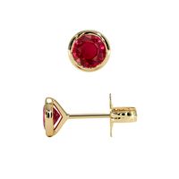 0.65 Ct.Tw. Ruby Studs Earrings, 14K Yellow Gold Image
