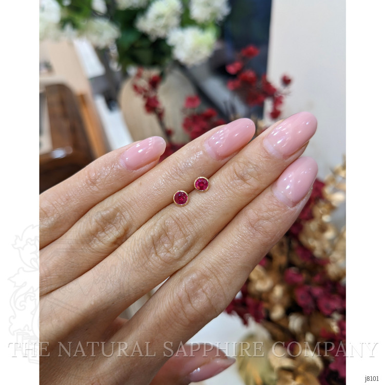 0.65 Ct.Tw. Ruby Studs Earrings, 14K Yellow Gold