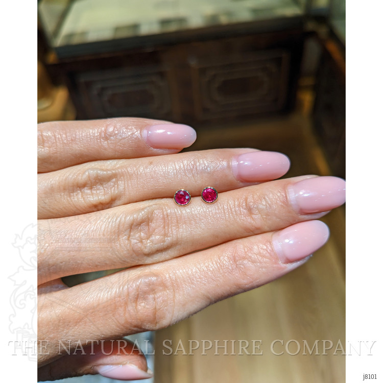 0.65 Ct.Tw. Ruby Studs Earrings, 14K Yellow Gold