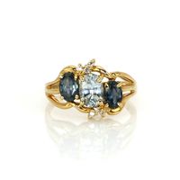 0.89 Ct. Sapphire Sapphire Antique Style Ring, 14K Yellow Gold Video
