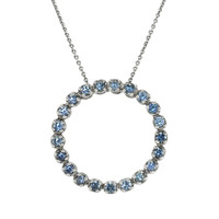 2.21 Ct. Green Sapphire Accent Stones Pendant, 14K White Gold Video