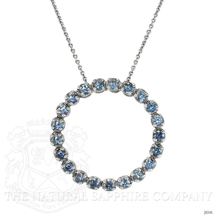 2.21 Ct. Green Sapphire Accent Stones Pendant, 14K White Gold