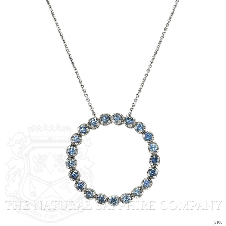 2.21 Ct. Green Sapphire Accent Stones Pendant, 14K White Gold