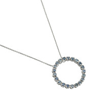 2.21 Ct. Green Sapphire Accent Stones Pendant, 14K White Gold Image