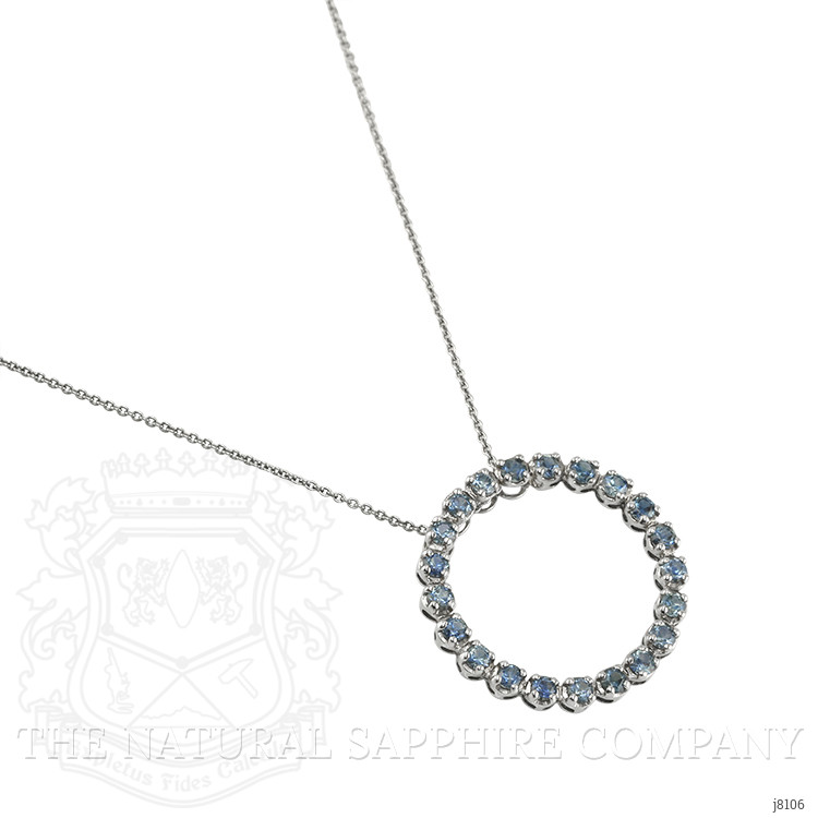 2.21 Ct. Green Sapphire Accent Stones Pendant, 14K White Gold