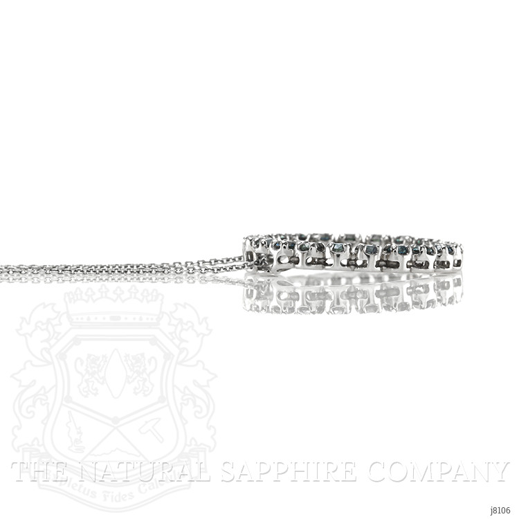 2.21 Ct. Green Sapphire Accent Stones Pendant, 14K White Gold