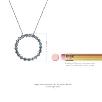 2.21 Ct. Green Sapphire Accent Stones Pendant, 14K White Gold Image