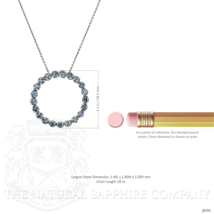 2.21 Ct. Green Sapphire Accent Stones Pendant, 14K White Gold