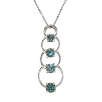 2.48 Ct. Green Sapphire Accent Stones Pendant, 14K White Gold Video