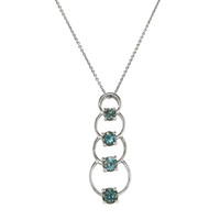 2.48 Ct. Green Sapphire Accent Stones Pendant, 14K White Gold Image