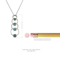 2.48 Ct. Green Sapphire Accent Stones Pendant, 14K White Gold Image