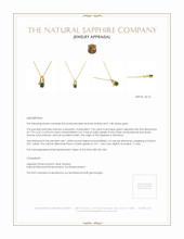 1.94 Ct. Green Sapphire and Natural Diamond Solitaire Pendant, 14K Yellow Gold Appraisal
