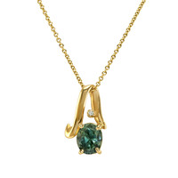 1.94 Ct. Sapphire Natural Diamond Solitaire Pendant, 14K Yellow Gold Video