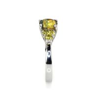 1.50 Ct. Bi Color Sapphire and Greenish Yellow Sapphire Accent Stones Ring, 14K White Gold Image