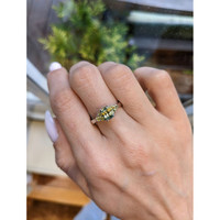 1.50 Ct. Bi Color Sapphire and Greenish Yellow Sapphire Accent Stones Ring, 14K White Gold Life Style