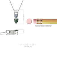 0.96 Ct. Green Sapphire and Blue Sapphire Accent Stones Pendant, 14K White Gold Image