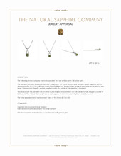 1.37 Ct. Yellowish Green Sapphire and Natural Diamond Accent Stones Pendant, 14K White Gold Appraisal