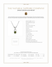 1.37 Ct. Yellowish Green Sapphire and Natural Diamond Accent Stones Pendant, 14K White Gold Scan Report