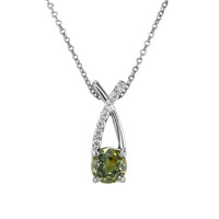 1.37 Ct. Sapphire Natural Diamond Accent Stones Pendant, 14K White Gold Video