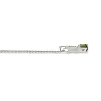 1.37 Ct. Yellowish Green Sapphire and Natural Diamond Accent Stones Pendant, 14K White Gold Image