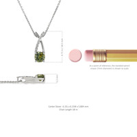 1.37 Ct. Yellowish Green Sapphire and Natural Diamond Accent Stones Pendant, 14K White Gold Image