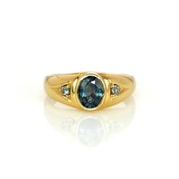 0.99 Ct. Sapphire Sapphire Men's Ring, 14K Yellow Gold Video