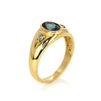 0.99 Ct. Sapphire Sapphire Men's Ring, 14K Yellow Gold Image