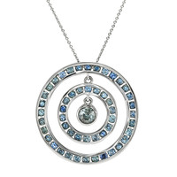 1.34 Ct. Sapphire Sapphire Accent Stones Pendant, 14K White Gold Video